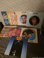 All eight Elvis Presley album covers laid out