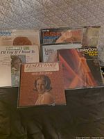 Six Lesley Gore LPs arranged, front and back rows visible