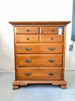 Front view showing entire dresser and drawer arrangement