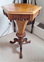 Full view of Victorian pedestal side table