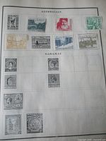 Full album page showing eight Azerbaijan stamps affixed
