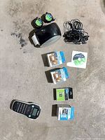 Overview of all items laid out on floor