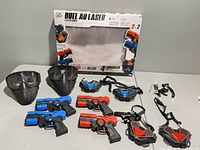 Full set with box, 4 guns, 4 sensors, 2 masks and straps