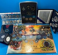Overview of all coin sets and commemoratives in lot