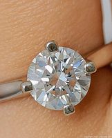 Close-up of diamond and prong setting on ring
