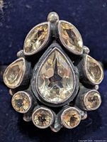 Top view showing cluster of seven smoky quartz stones