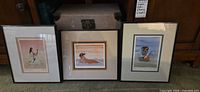 Group shot of three framed Maxine Noel prints