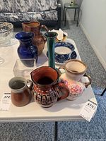 Group shot of all ceramic pieces on table