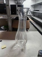 Full view of clear hand blown vase front