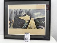 Framed watercolor painting full view