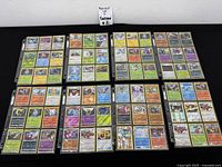 Overview of all eight pages of Pokémon cards in binder