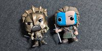 Front view of both Funko Pop figures
