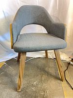 Front view of charcoal gray accent chair