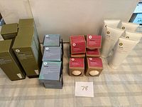 Overview of all Remede CBD toiletry items on table