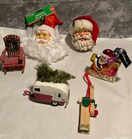 All six ornaments arranged on white background