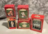 Group shot of all five boxed ornaments