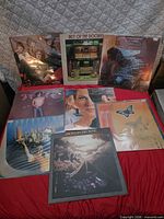 Overview of all eight LPs showing front cover artwork