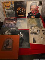 Group shot of all ten albums laid out on surface
