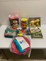 All eight toys displayed on table