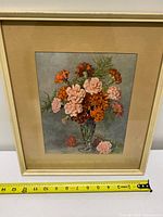 Front view of framed floral print showing full artwork and frame