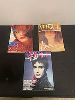 Front covers of the three 1985 Vogue issues