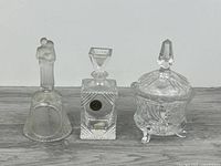 Front view of all three crystal items