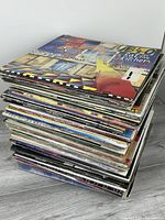 Full stack of vinyl LP records