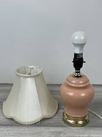 Lamp and shade side by side showing components