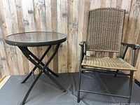 Full view of chair and table set