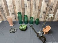 All items in lot displayed on table