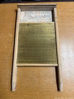 Full view of wood and brass washboard front