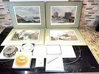 All placemats, coasters and holder displayed together
