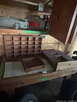 All three wooden organizers on workbench