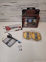 All five packaged items grouped