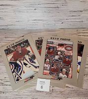 Four prints including goalie #39 and collage