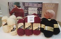 All skeins and three books displayed together