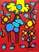 Full frontal view of the painting showing entire image and signature