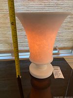 Lamp lit showing glow and height measurement