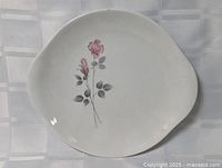 Front view of plate showing floral motif