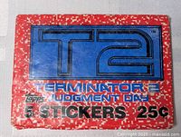 Front of sealed Topps Terminator 2 sticker pack