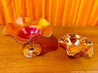 Compote and bowl side by side showing size and color