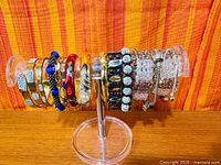 Full view of all bracelets on stand