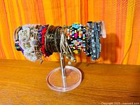Full view of all bracelets on display stand