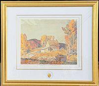 Framed print front view showing complete artwork, mat and frame
