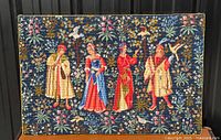 Front view of entire tapestry showing design and colours