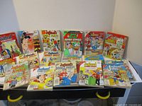 All 17 Archie Comics digests laid out in two rows
