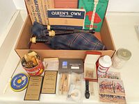 Box overview showing bagpipes, books, reeds, accessories