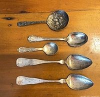 All four sterling silver spoons assorted sizes and patterns