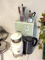 Food chopper box, espresso makers, kettle grouped