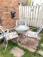 table and chairs arranged on patio